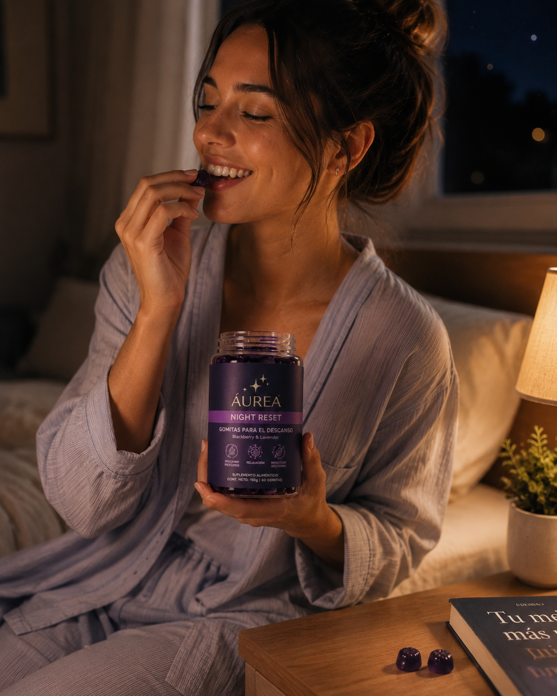 AUREA Night Reset - Gomitas para el Descanso sabor Moras y Lavanda
