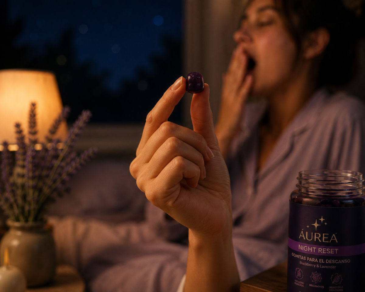 AUREA Night Reset - Gomitas para el Descanso sabor Moras y Lavanda